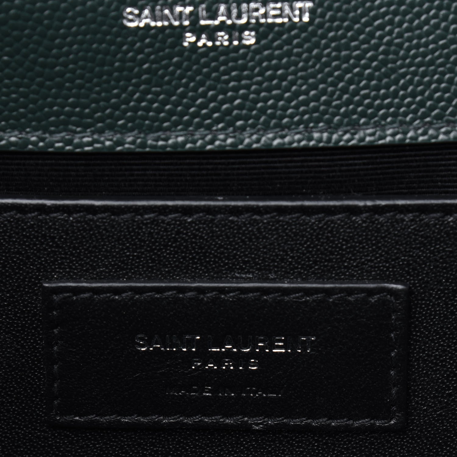 Saint Laurent Grain De Poudre Medium Monogram Kate Satchel Vert Fonce 6 of 14