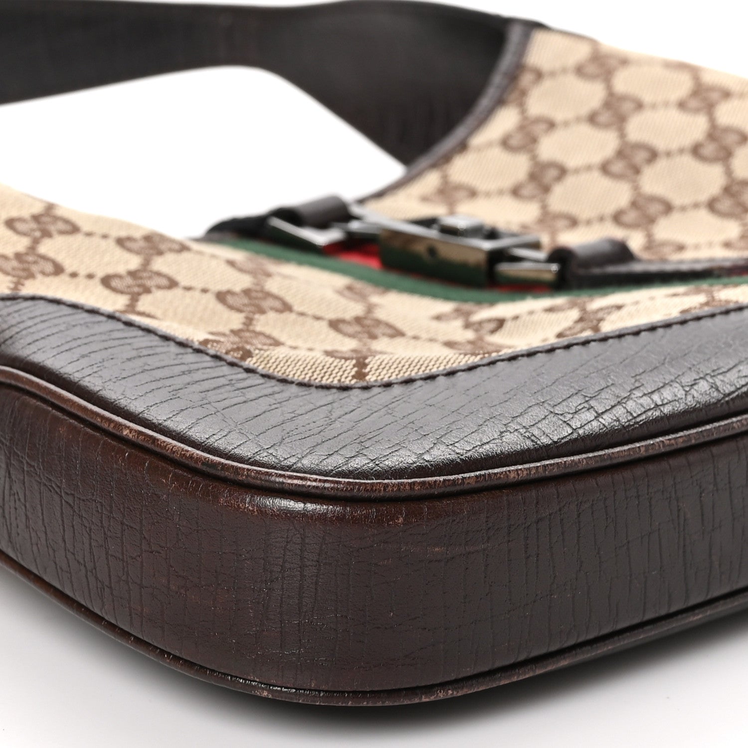 Gucci Monogram Web Jackie O Hobo Dark Brown 9 of 11
