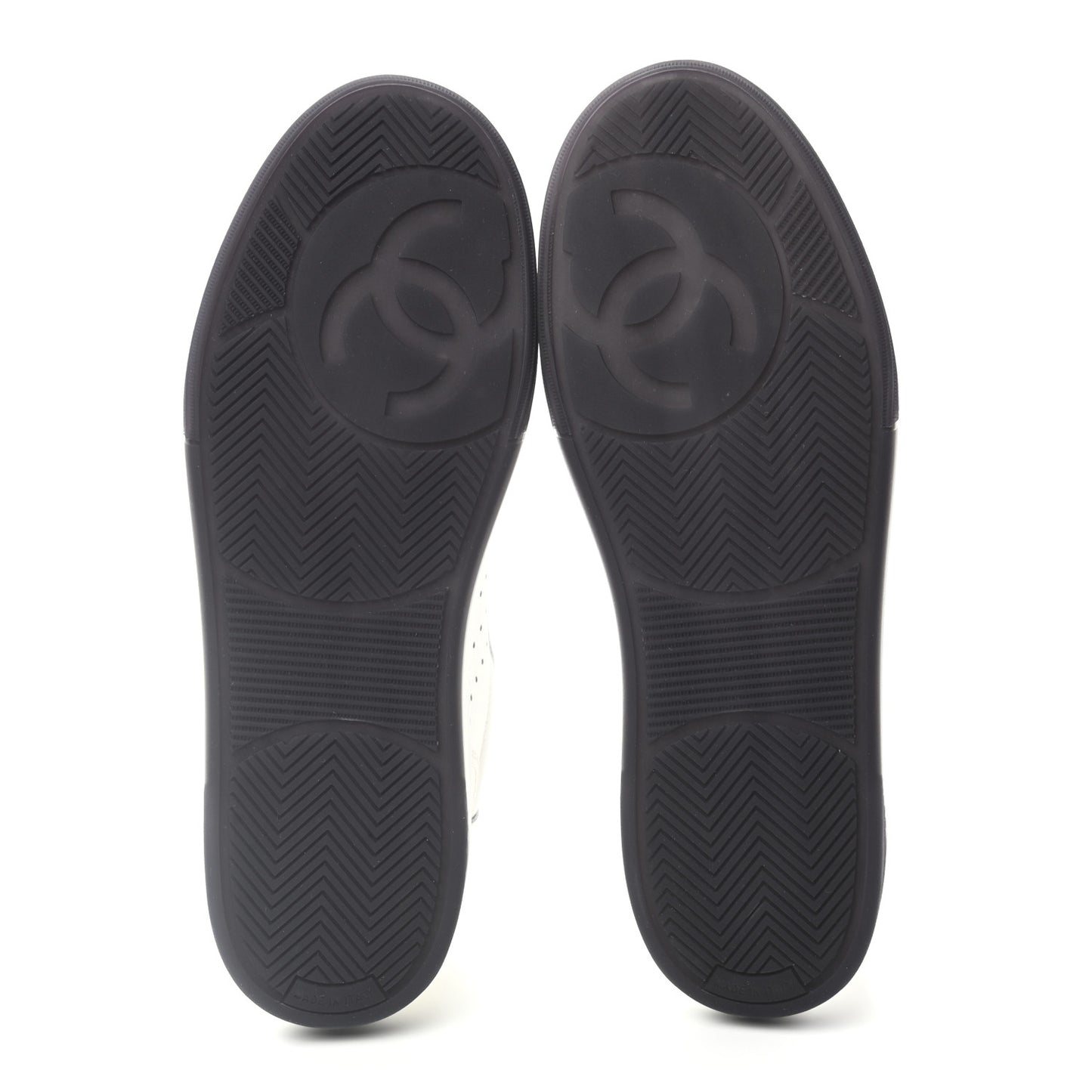 Grained Calfskin Fabric Womens Logo Sneakers 41 White Black