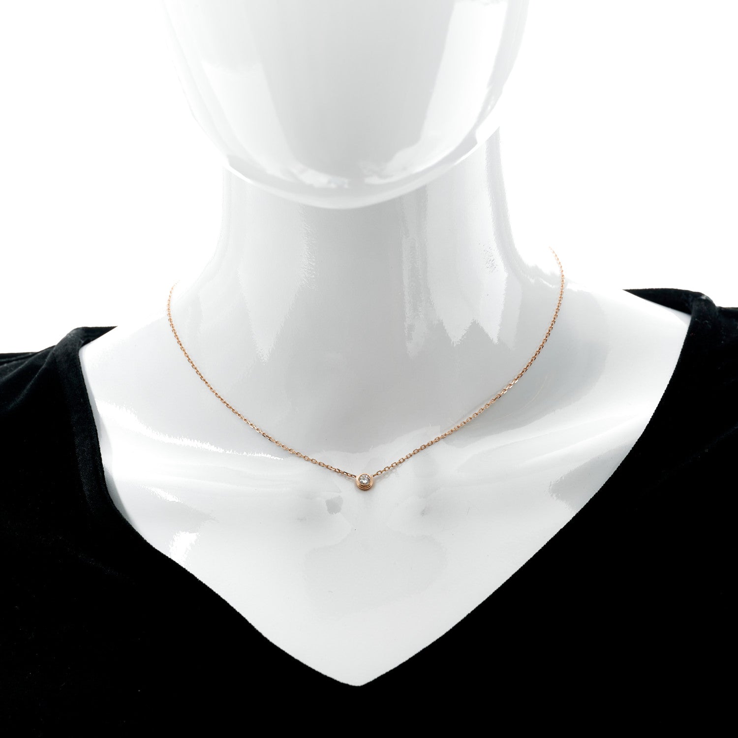 Cartier 18K Pink Gold Diamond LM D'Amour Pendant Necklace 2 of 6