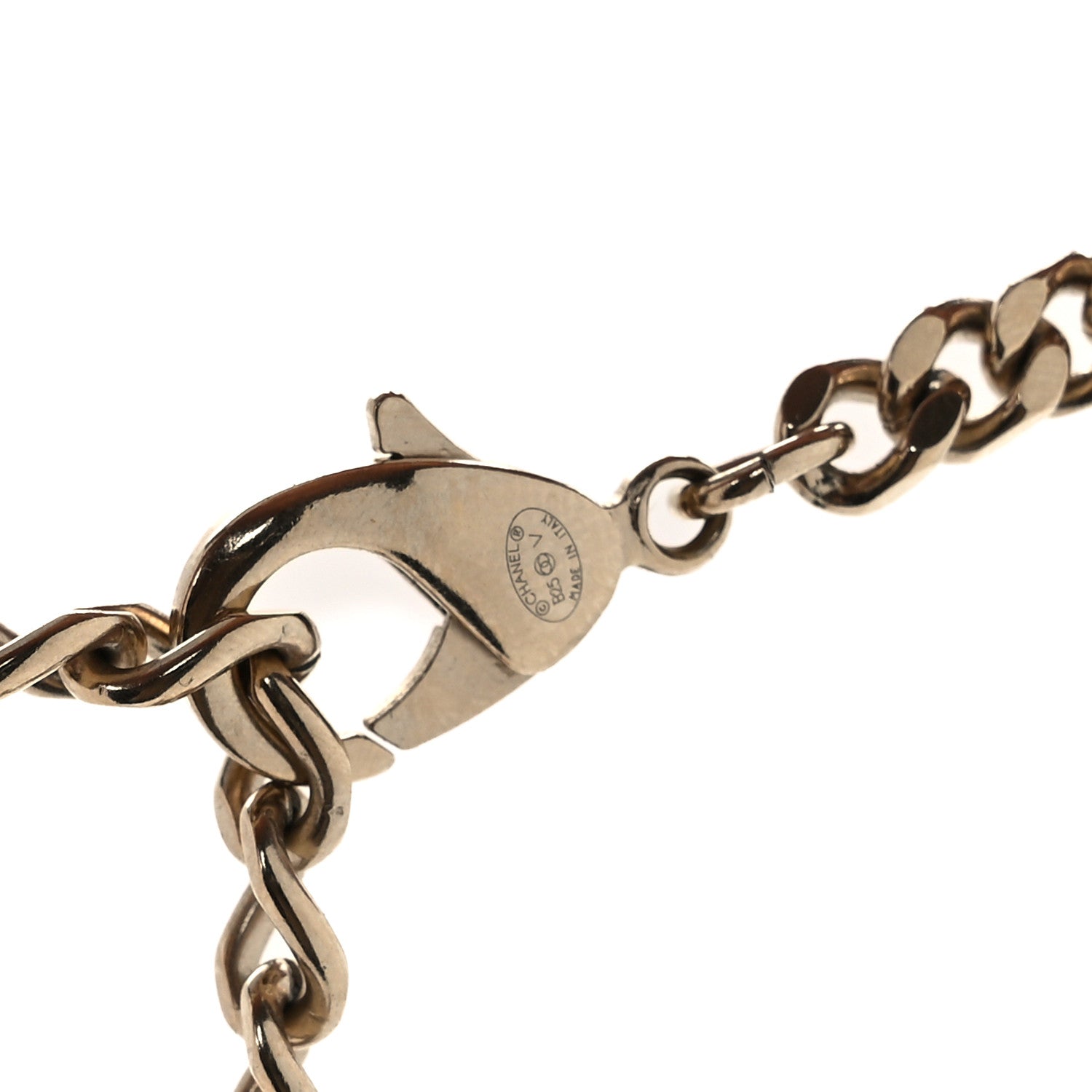 Chanel Crystal Chain CC Link Choker Gold Silver 4 of 4