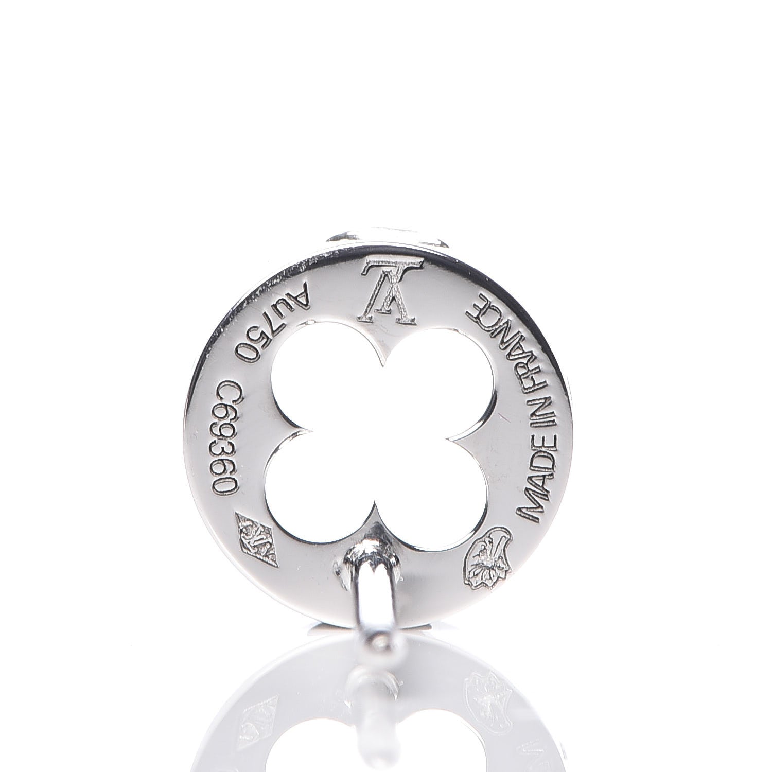 Louis Vuitton 18K White Gold Empreinte Ear Studs Earrings 4 of 5