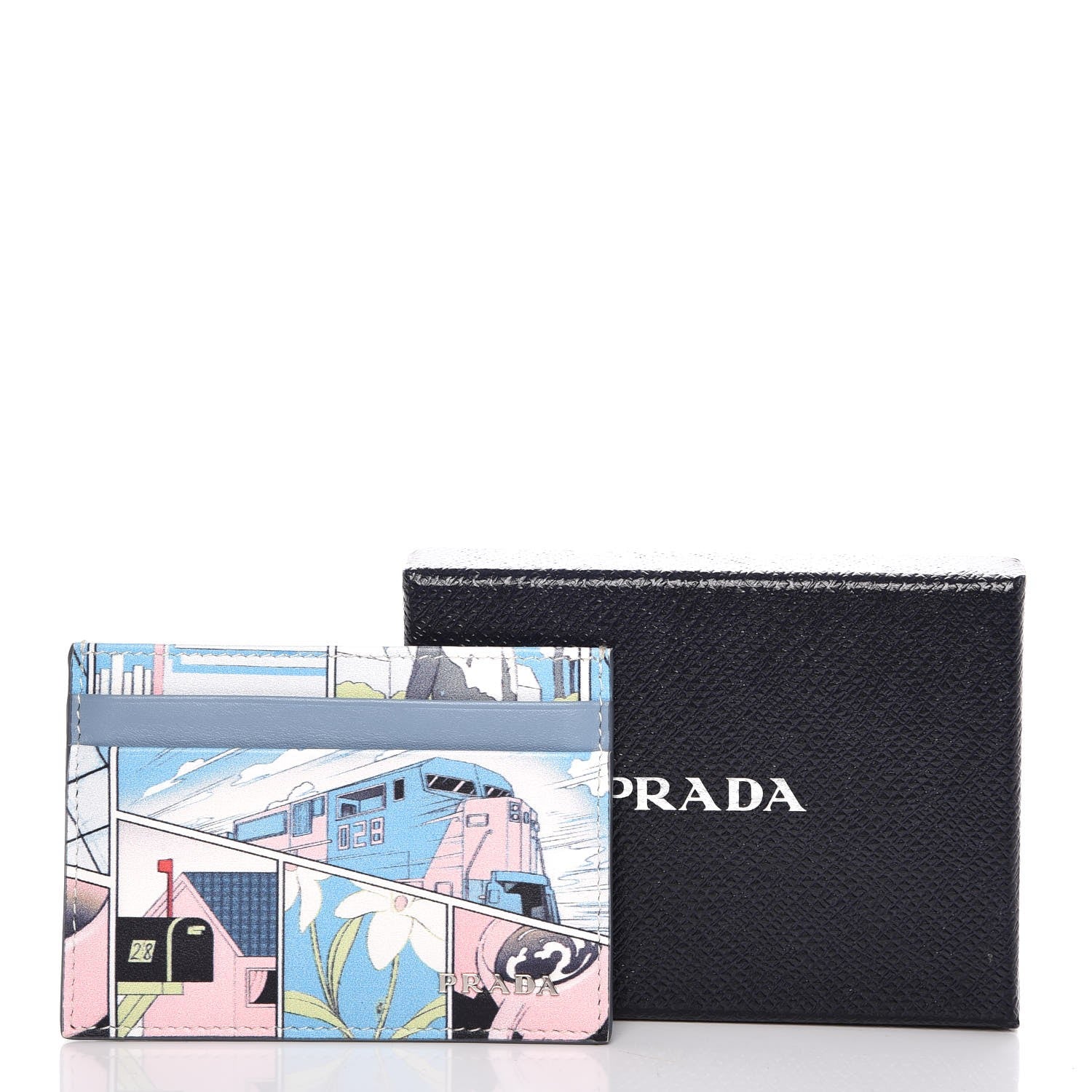 Prada X JAMES JEAN Vitello Comic Print Card Case Lago 8 of 8