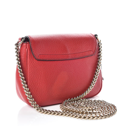 Gucci Pebbled Calfskin Small Soho Flap Crossbody Red 3 of 16