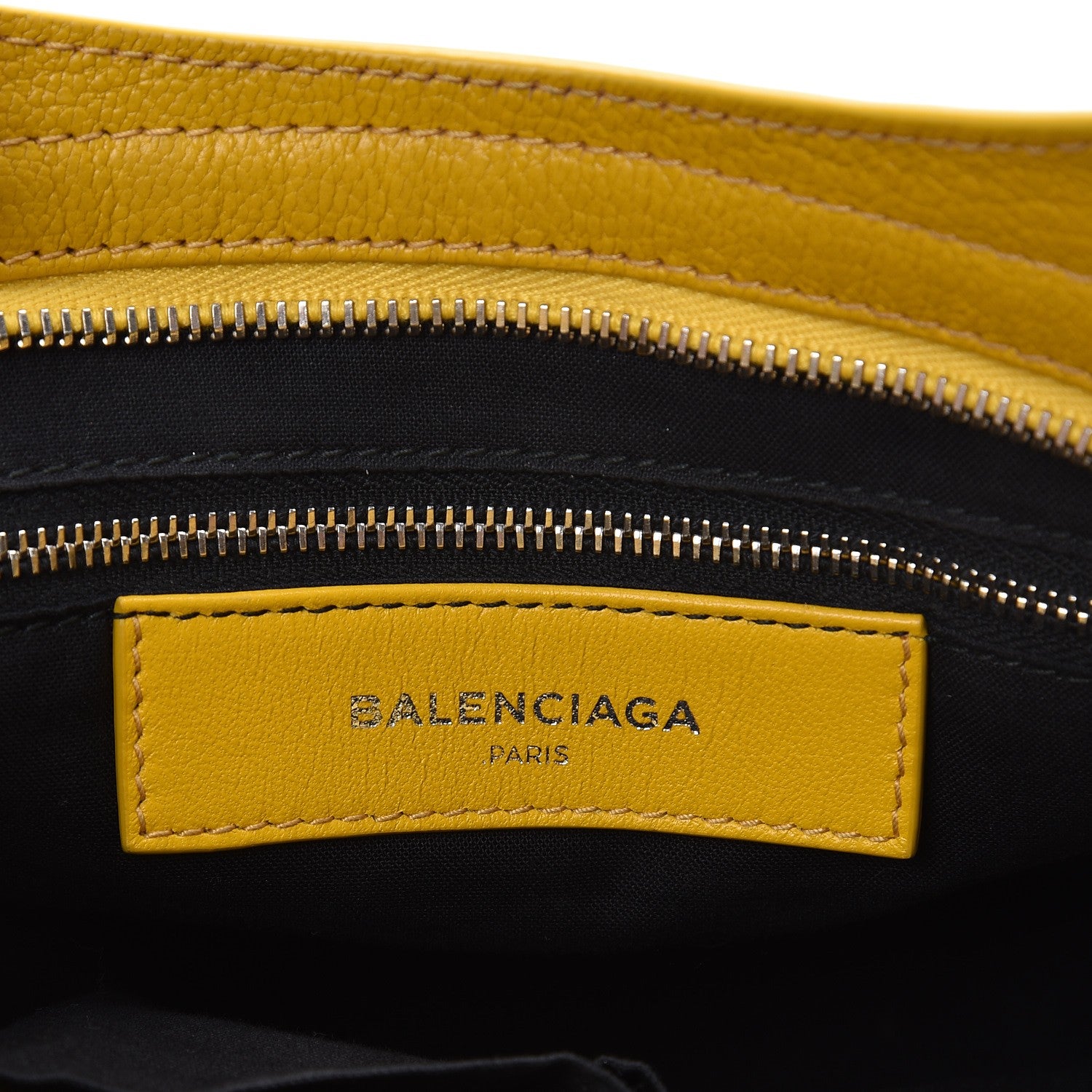 Balenciaga Chevre Silver Metallic Edge Hardware S City Jaune Epi 7 of 12