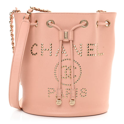 Chanel Caviar Deauville Drawstring Bucket Bag Light Pink 1 of 13