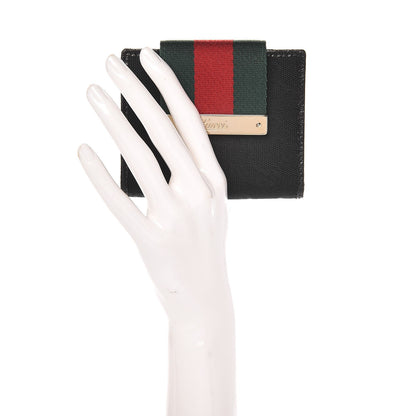 Gucci Monogram Web French Flap Wallet Black 2 of 6