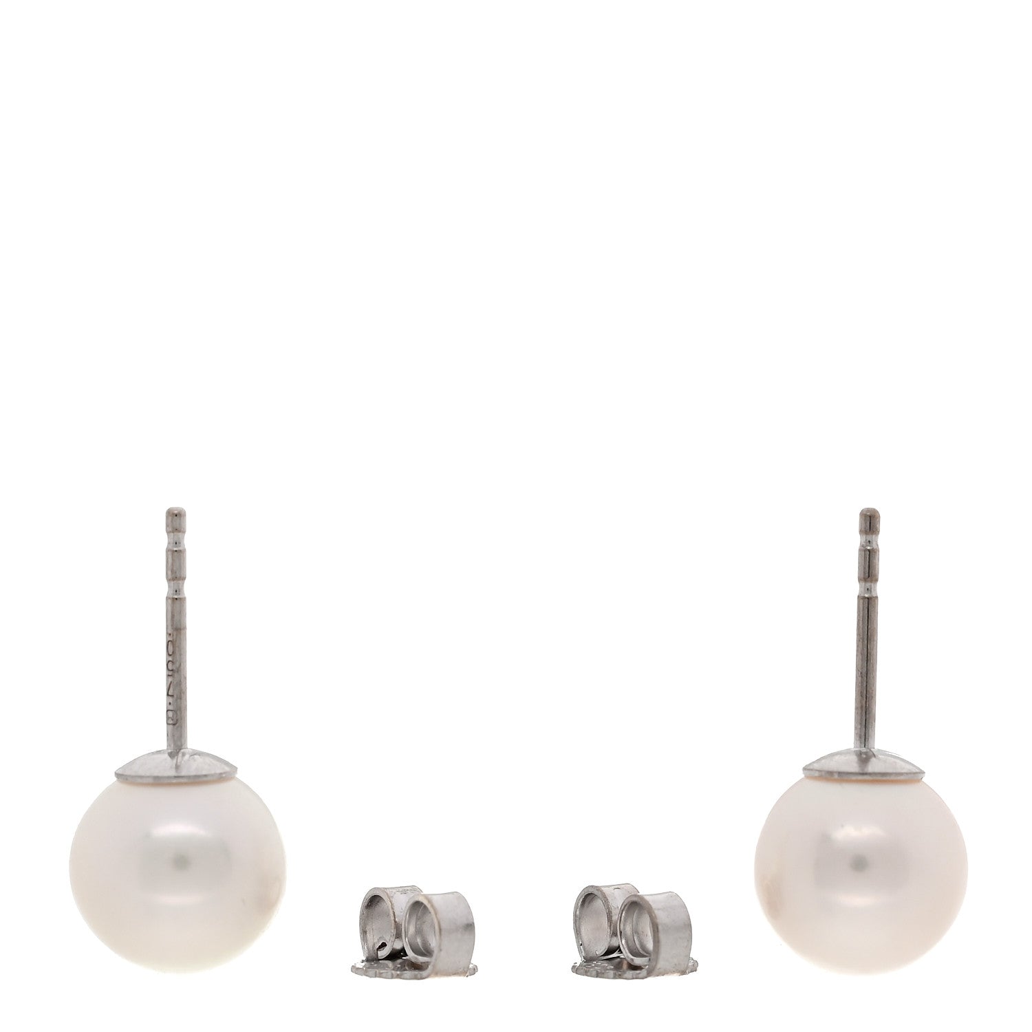 Mikimoto 18K White Gold Akoya Cultured Pearl 8-8.5mm Stud Earrings 3 of 4