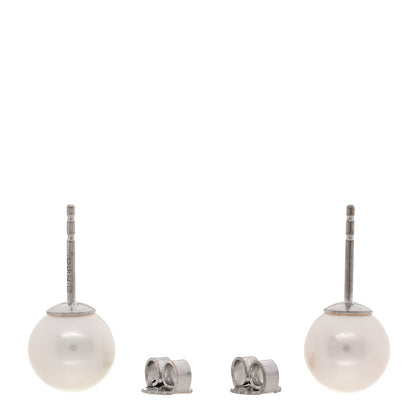 Mikimoto 18K White Gold Akoya Cultured Pearl 8-8.5mm Stud Earrings 3 of 4