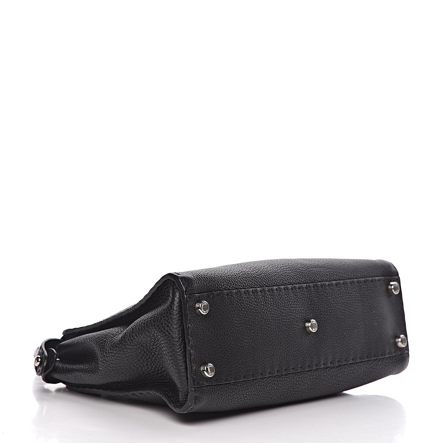 Fendi Cuoio Romano Selleria Bi-Color Medium Peekaboo Iconic Satchel Black Mou 5 of 15
