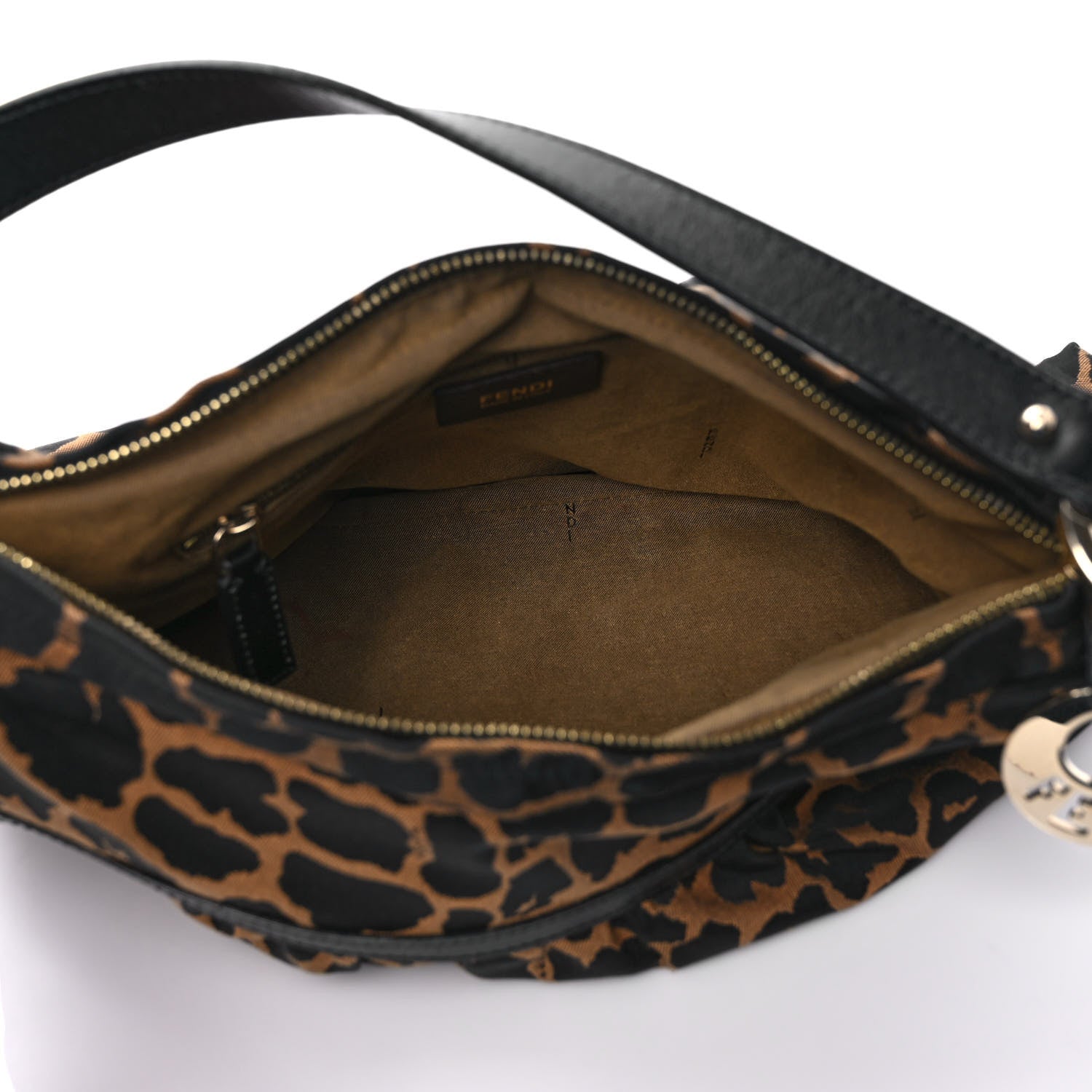 Fendi Jacquard Leopard Print Chef Hobo Tobacco 5 of 10