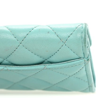 Chanel Lambskin Quilted Flap Card Holder Wallet Turquoise 12 of 12