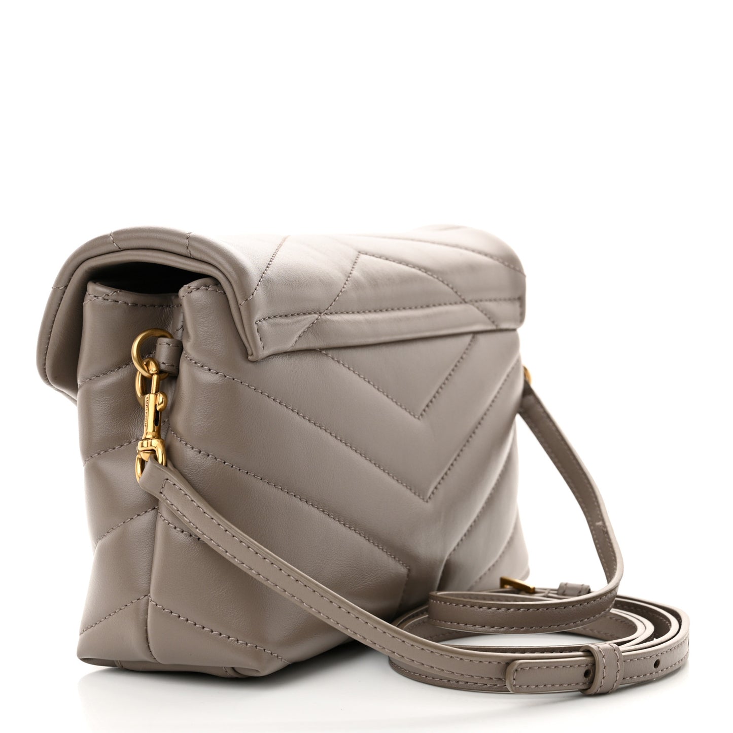 Calfskin Y Quilted Monogram Toy Loulou Crossbody Bag Greyish Brown