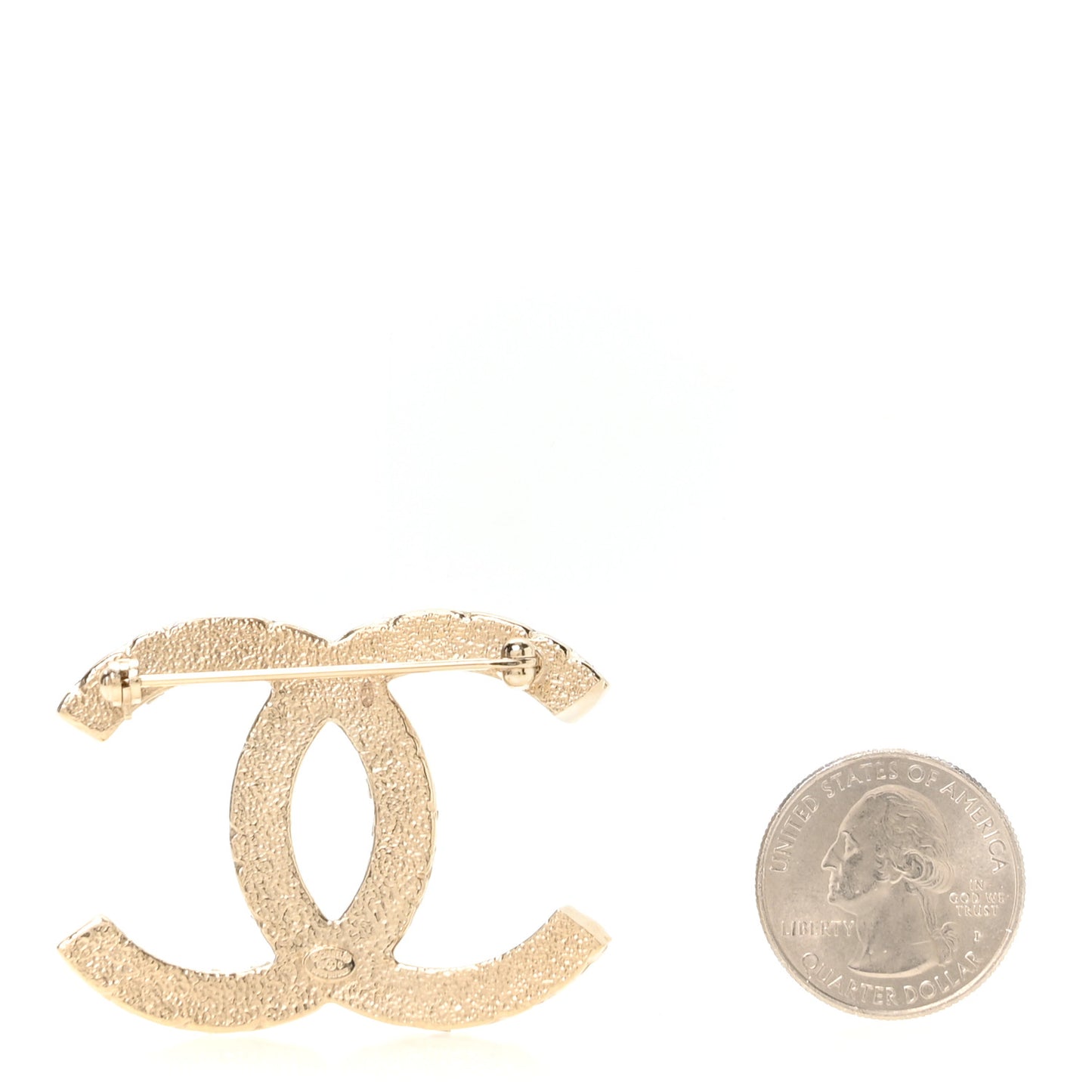 Baguette Crystal CC Brooch Gold