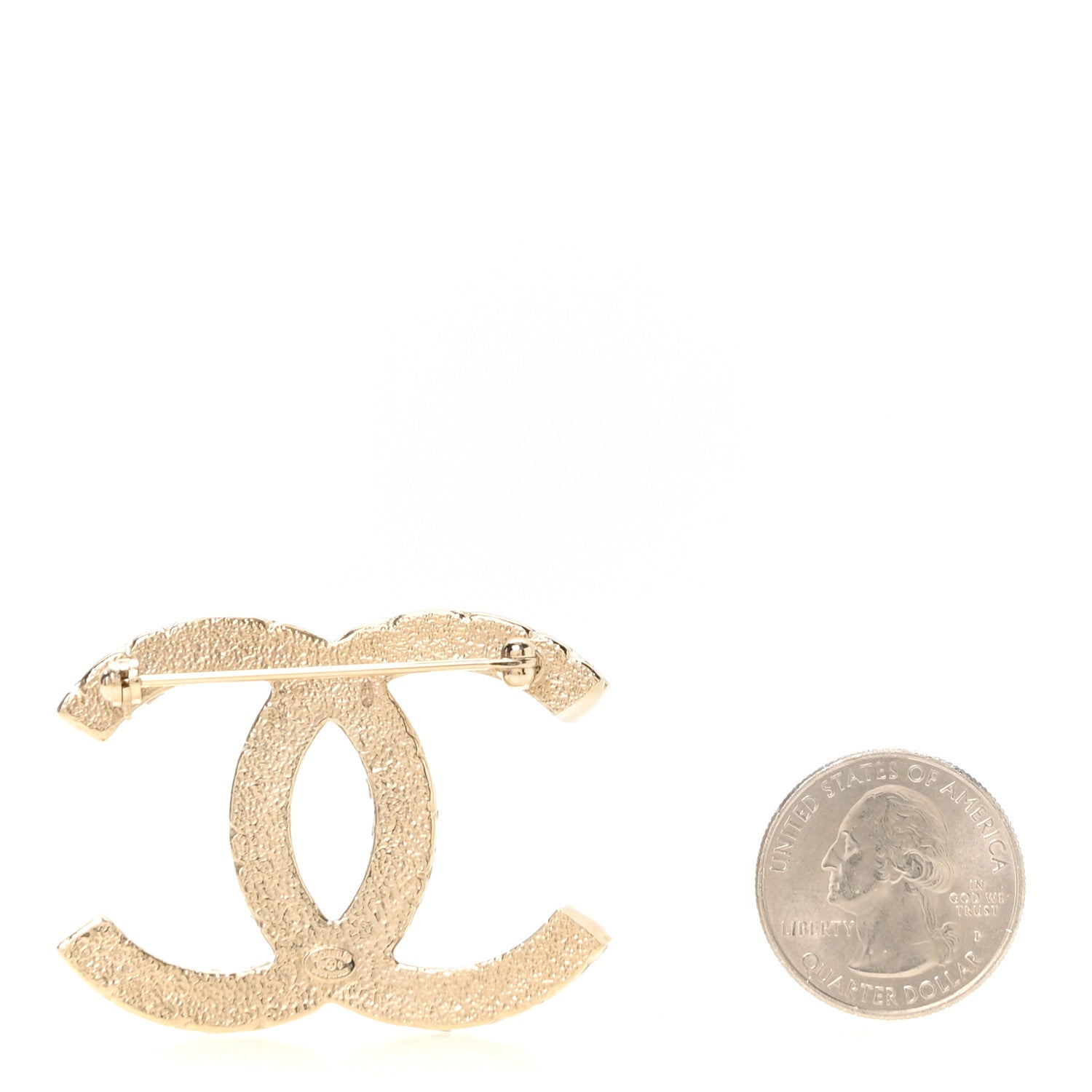 Chanel Baguette Crystal CC Brooch Gold 2 of 3