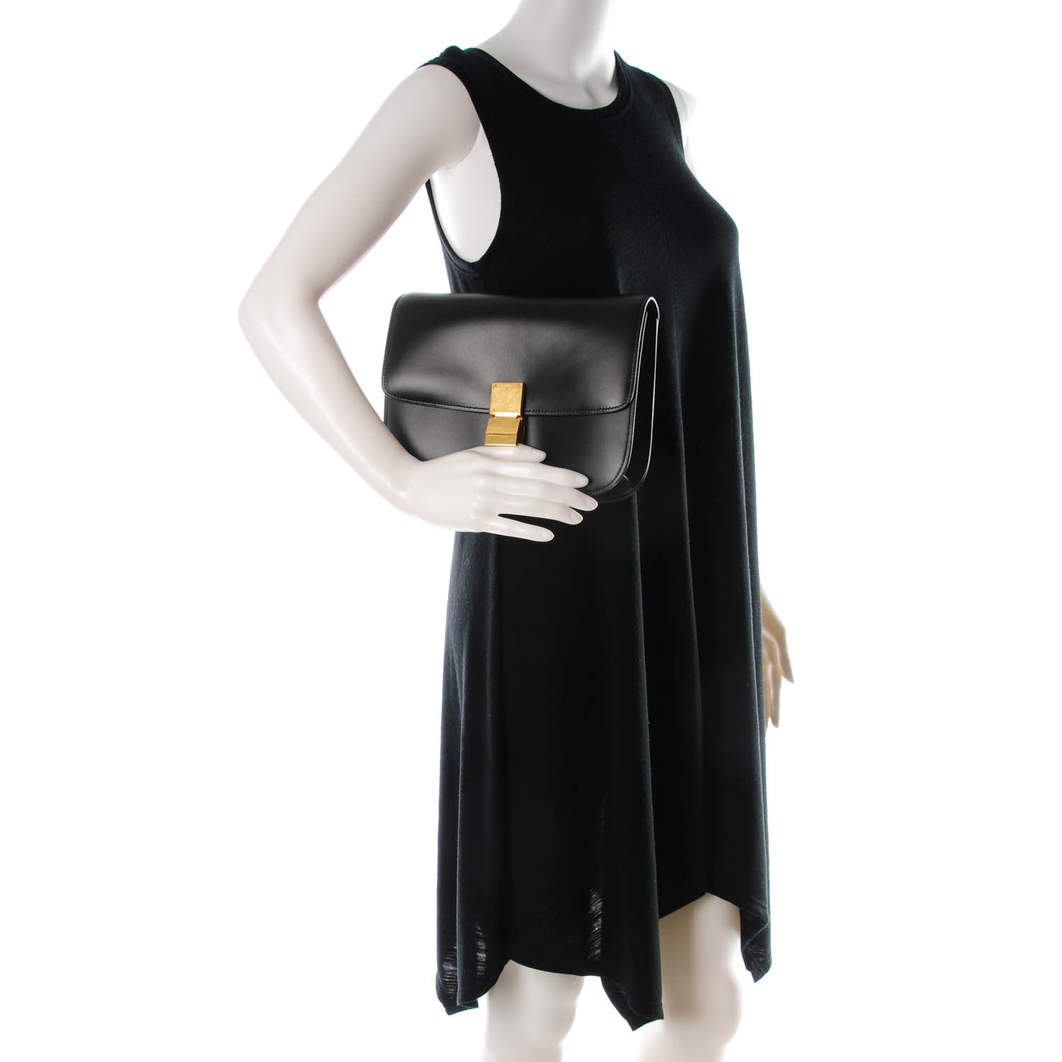 Celine Box Calfskin Medium Classic Box Flap Bag Black 2 of 7