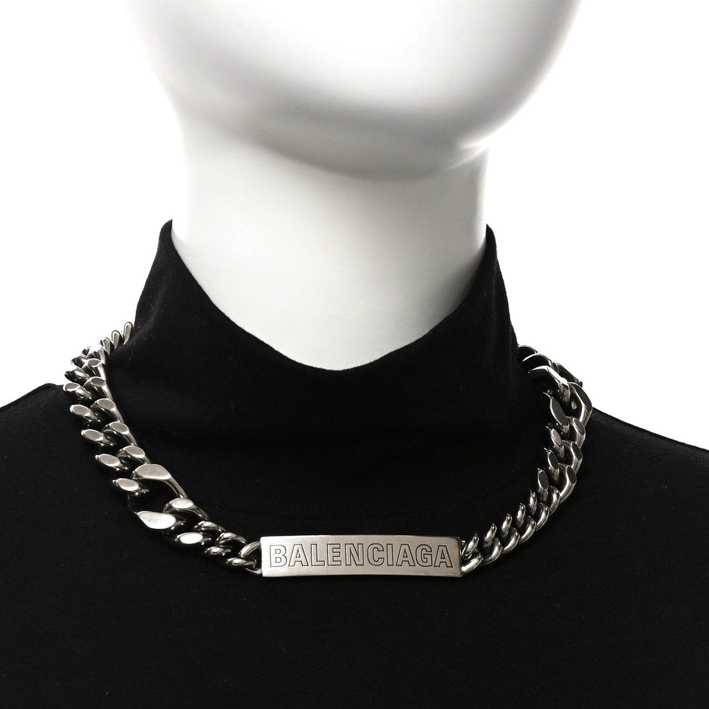 Brass Plate Twist Necklace Antique Silver