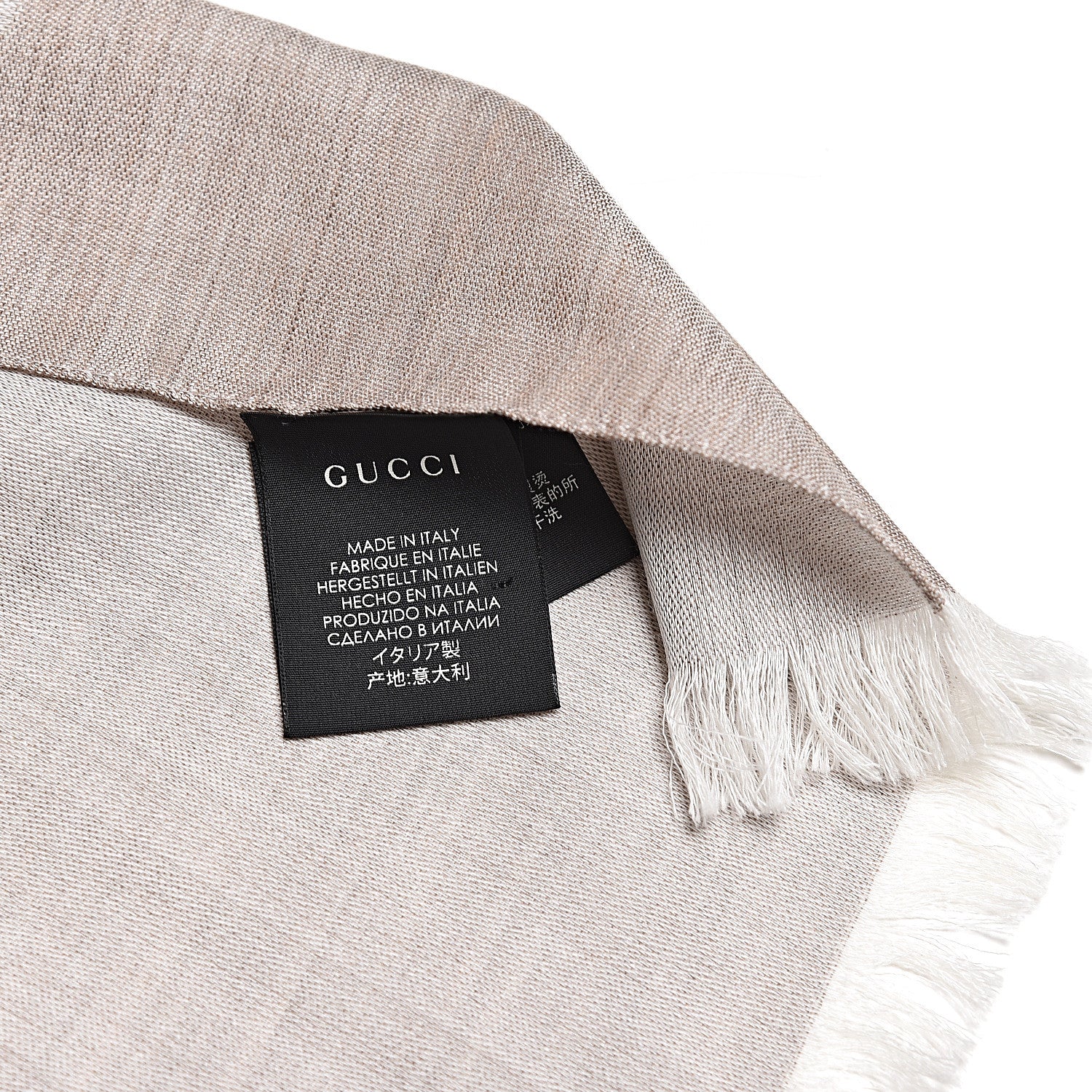 Gucci Wool Silk GG Monogram GGNat Plus Scarf Sand 4 of 5