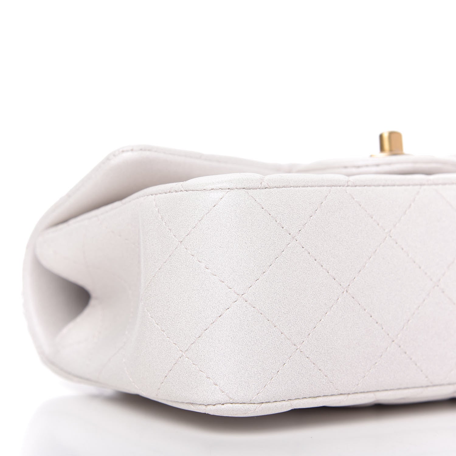 Chanel Iridescent Lambskin Quilted Mini Top Handle Rectangular Flap White 6 of 11