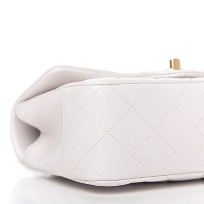 Chanel Iridescent Lambskin Quilted Mini Top Handle Rectangular Flap White 6 of 11
