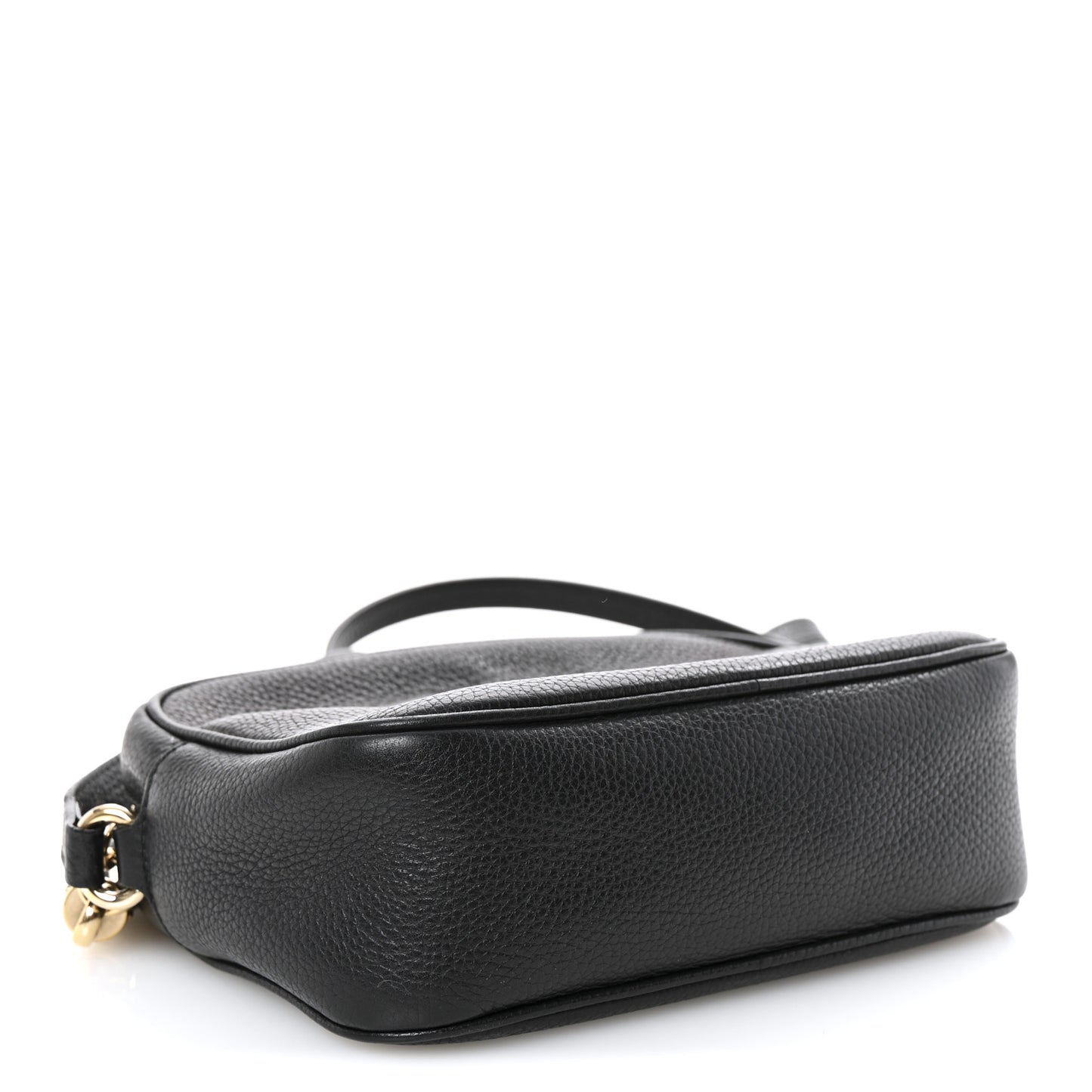 Pebbled Calfskin Small Soho Disco Bag Black