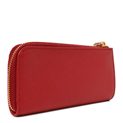 Prada Saffiano Metal Zip Around Key Holder Fuoco 3 of 6