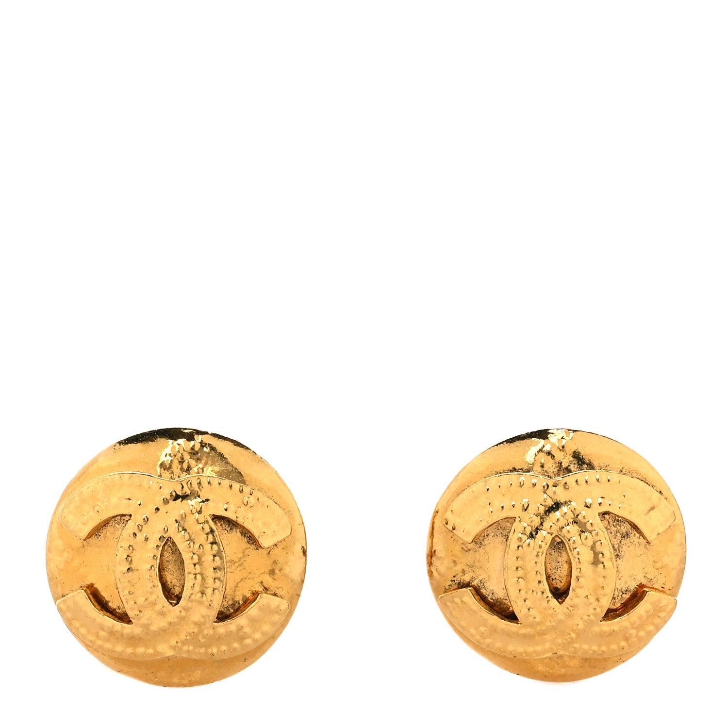 Chanel Round CC Clip On Earrings Gold 1 of 5
