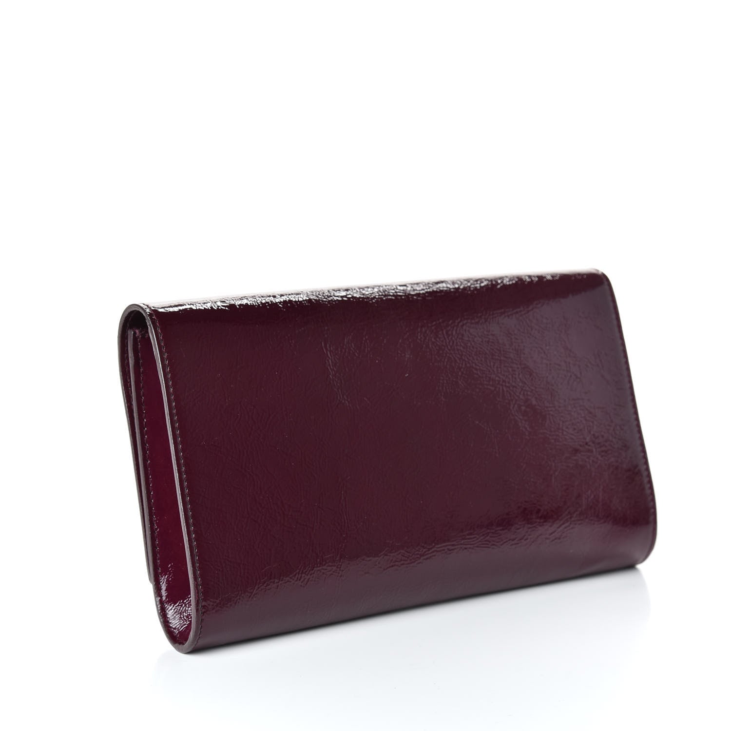 Saint Laurent Textured Patent Calfskin Large Belle De Jour Clutch Bordeaux 2 of 8