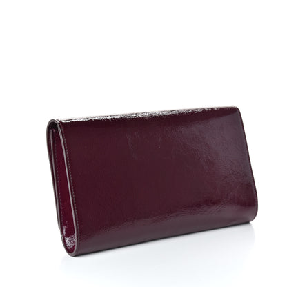 Saint Laurent Textured Patent Calfskin Large Belle De Jour Clutch Bordeaux 2 of 8
