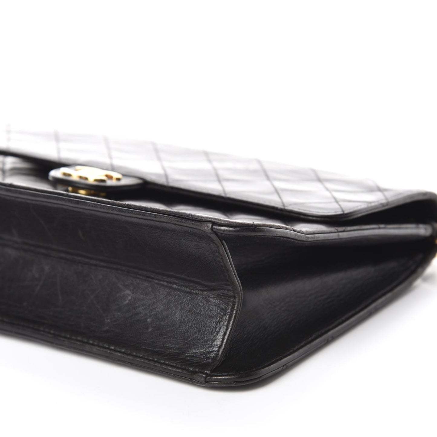 Lambskin Quilted Medium Single Flap Black