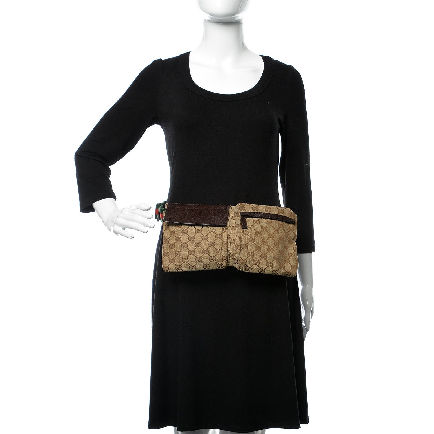 Gucci Monogram Web Belt Bag Dark Brown 2 of 11