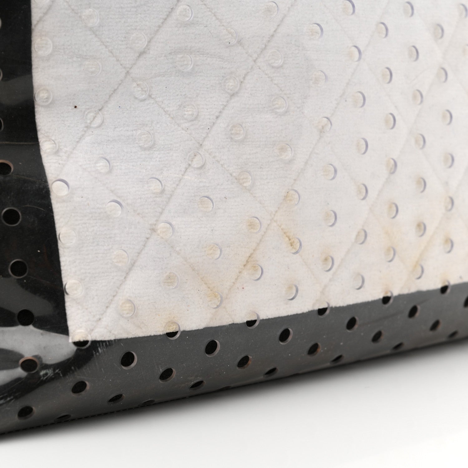 Chanel Canvas Vinyl Perforated CC Tote White Black Dark Navy 17 of 24