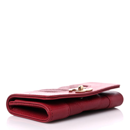 Chanel Caviar Chevron Quilted Mademoiselle Flap Card Holder Dark Pink 4 of 11