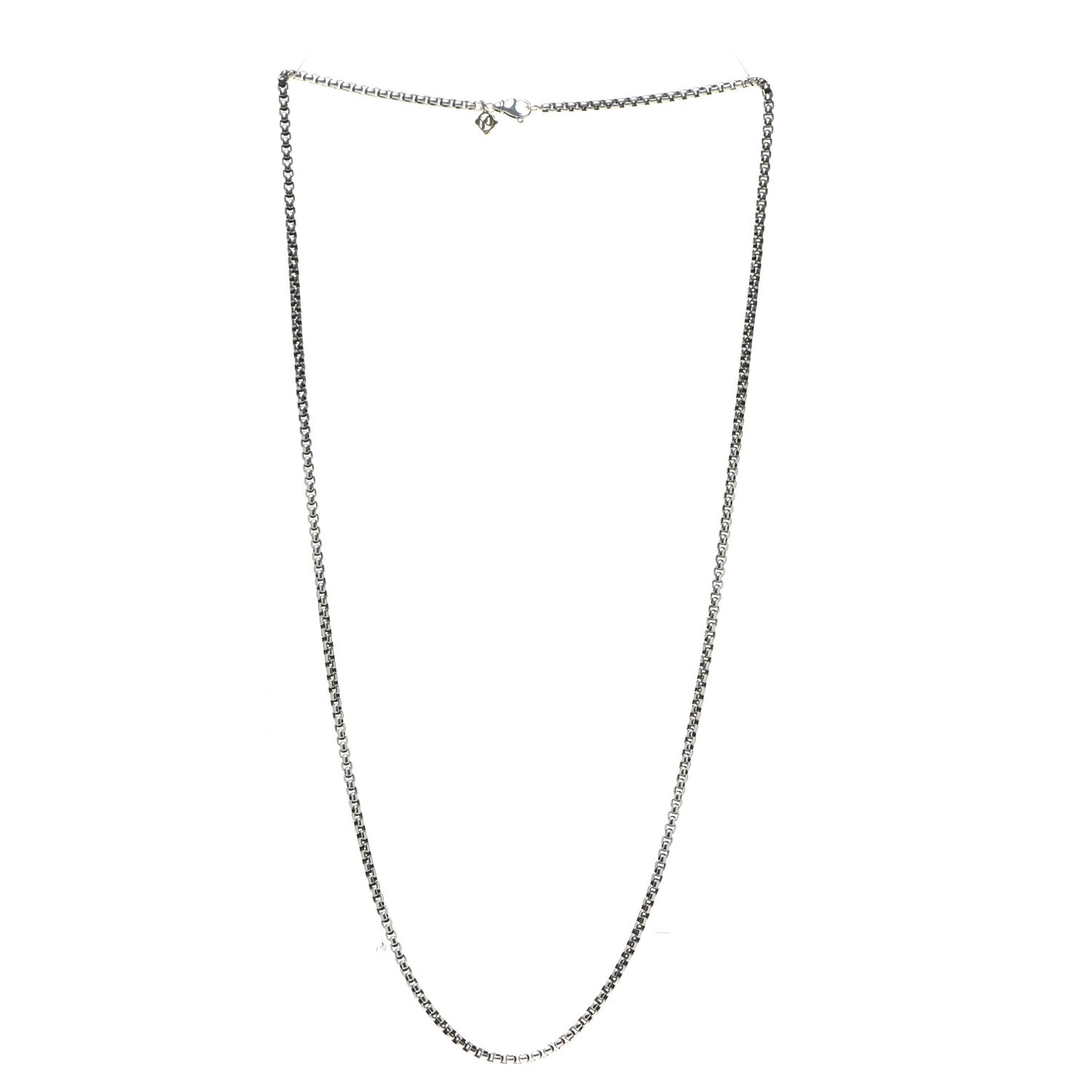 Sterling Silver 14K Yellow Gold 3.6mm Medium Box Chain Necklace 32"