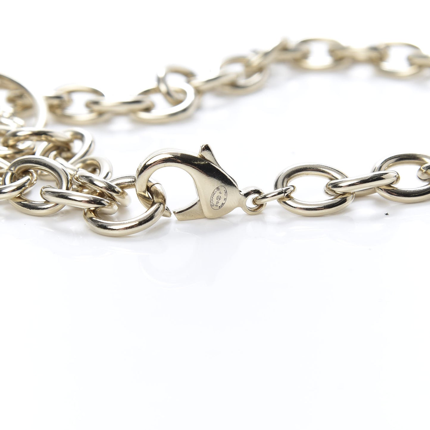 Metal Strass Crystal Chain Logo Belt Gold