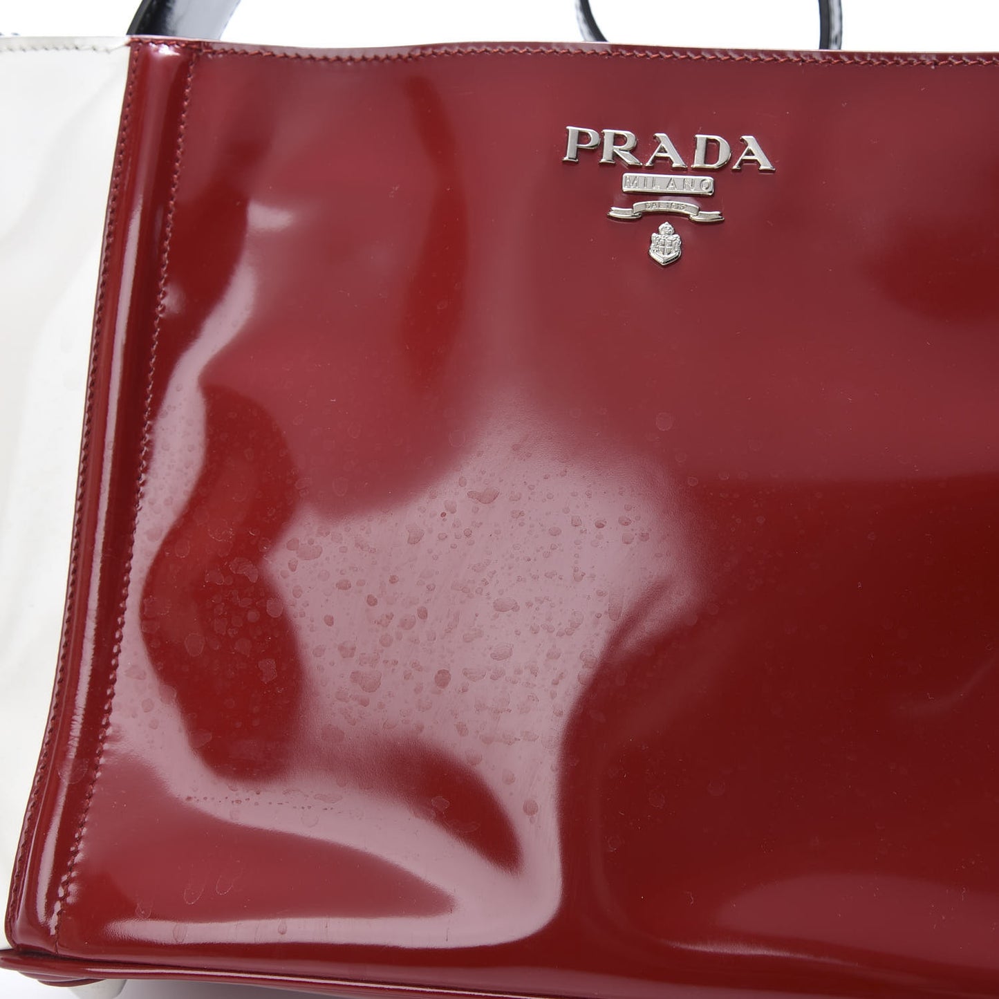 Vernice Tri-Color Tote White Red Black