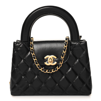 Chanel Shiny Aged Calfskin Quilted Nano Kelly Shopper Black 1 of 11
