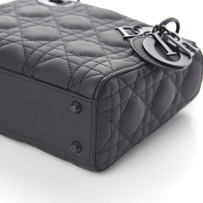 Christian Dior Ultra Matte Calfskin Cannage Mini Lady Dior Black 8 of 9