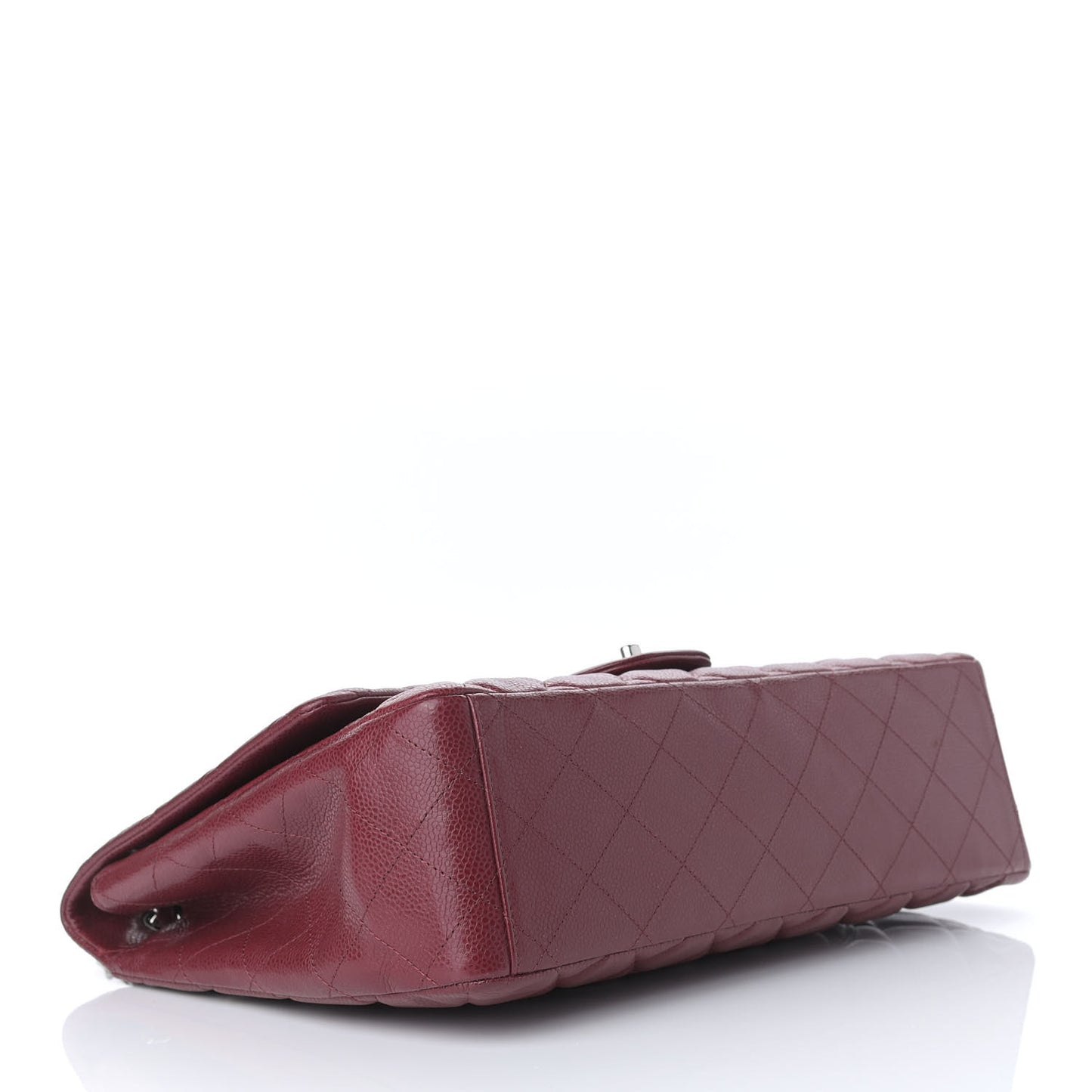 Caviar Quilted Maxi Single Flap Dark Red