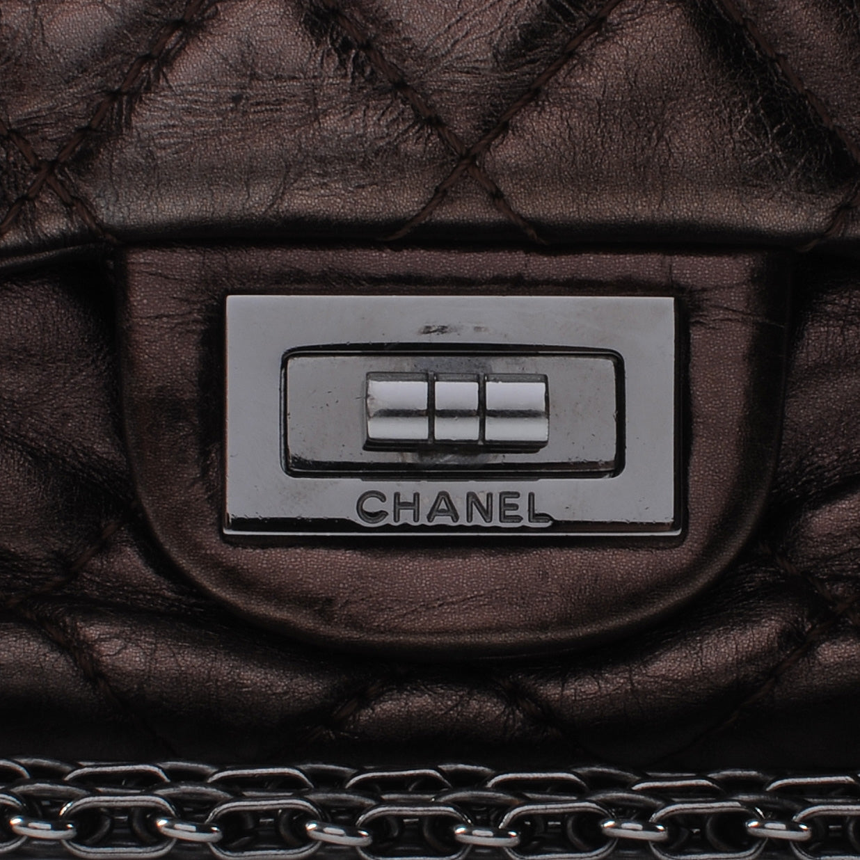 Chanel Aged Calfskin Reissue 2.55 Accordion Flap Bronze 5 of 8