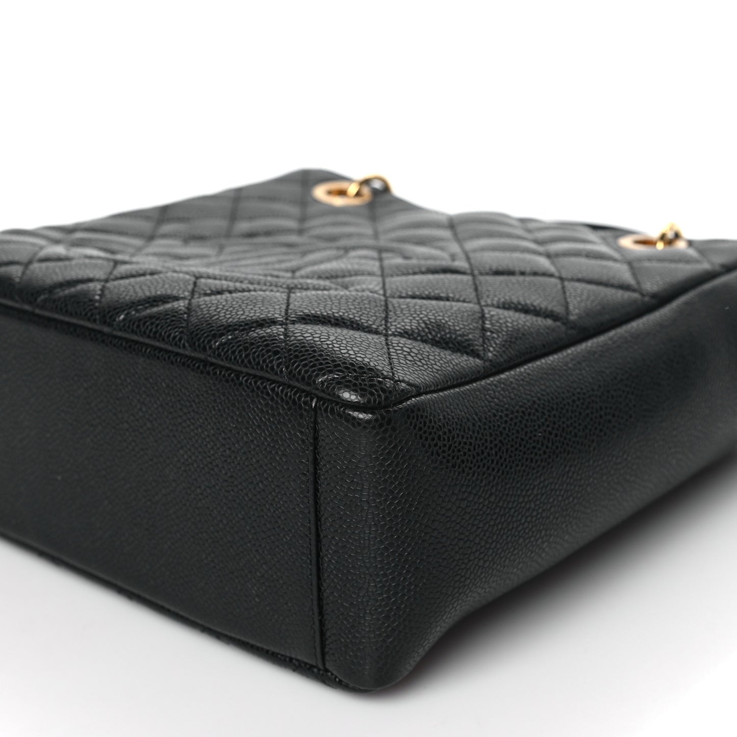 Caviar Quilted Petit Shopping Tote PST Black