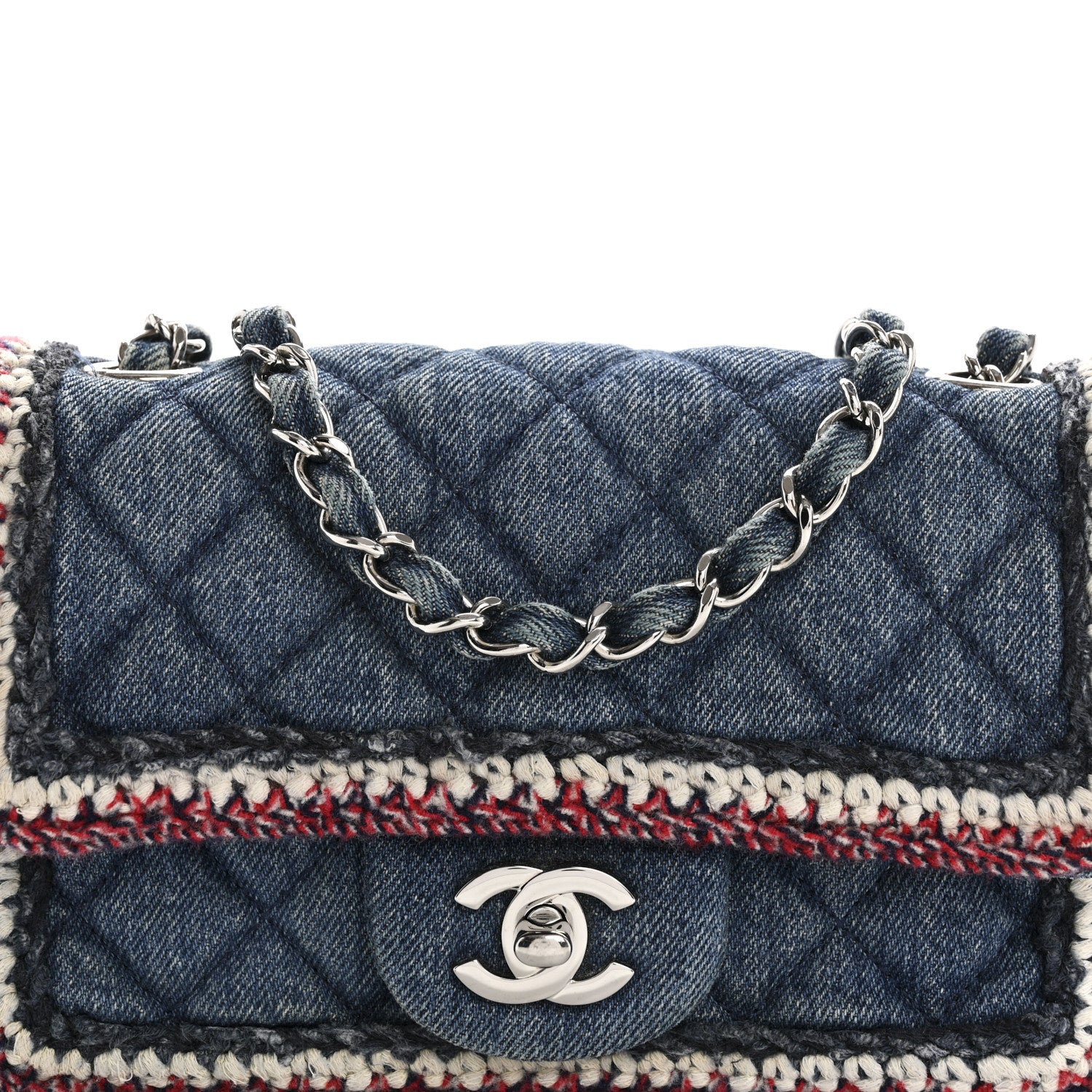Chanel Denim Braided Mini Rectangular Flap Bag Blue 8 of 14