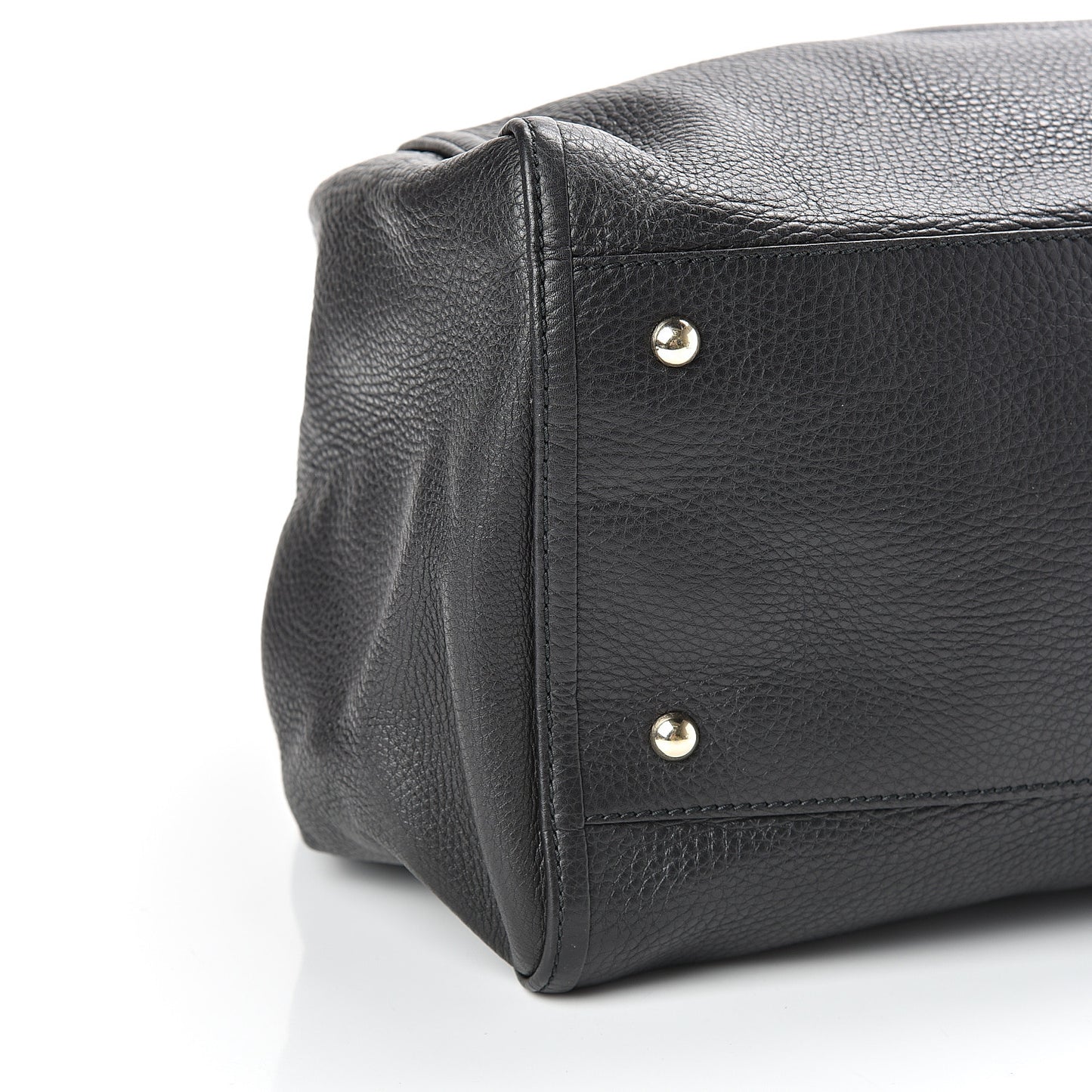 Pebbled Calfskin Large Soho Shoulder Bag Black