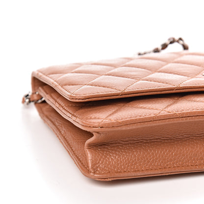 Chanel Caviar Quilted Wallet On Chain WOC Dark Beige 9 of 11