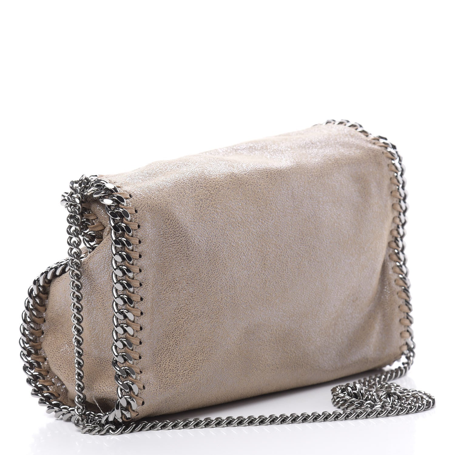 Stella McCartney Shaggy Deer Mini Falabella Fold Over Tote Taupe 4 of 11