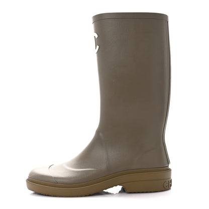Chanel Caoutchouk CC High Boots 39 Dark Beige 1 of 8