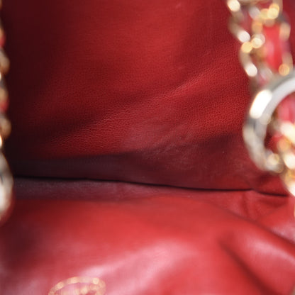 Chanel Lambskin Quilted Drawstring Bucket Bag Red 11 of 13