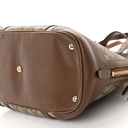 Gucci GG Supreme Monogram Margaux Calfskin Small Nice Top Handle Dome Bag Beige Ebony Acero 10 of 20