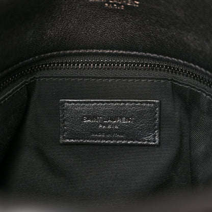 Saint Laurent Lambskin Quilted Monogram Monochrome Medium Loulou Puffer Chain Satchel Black 6 of 17