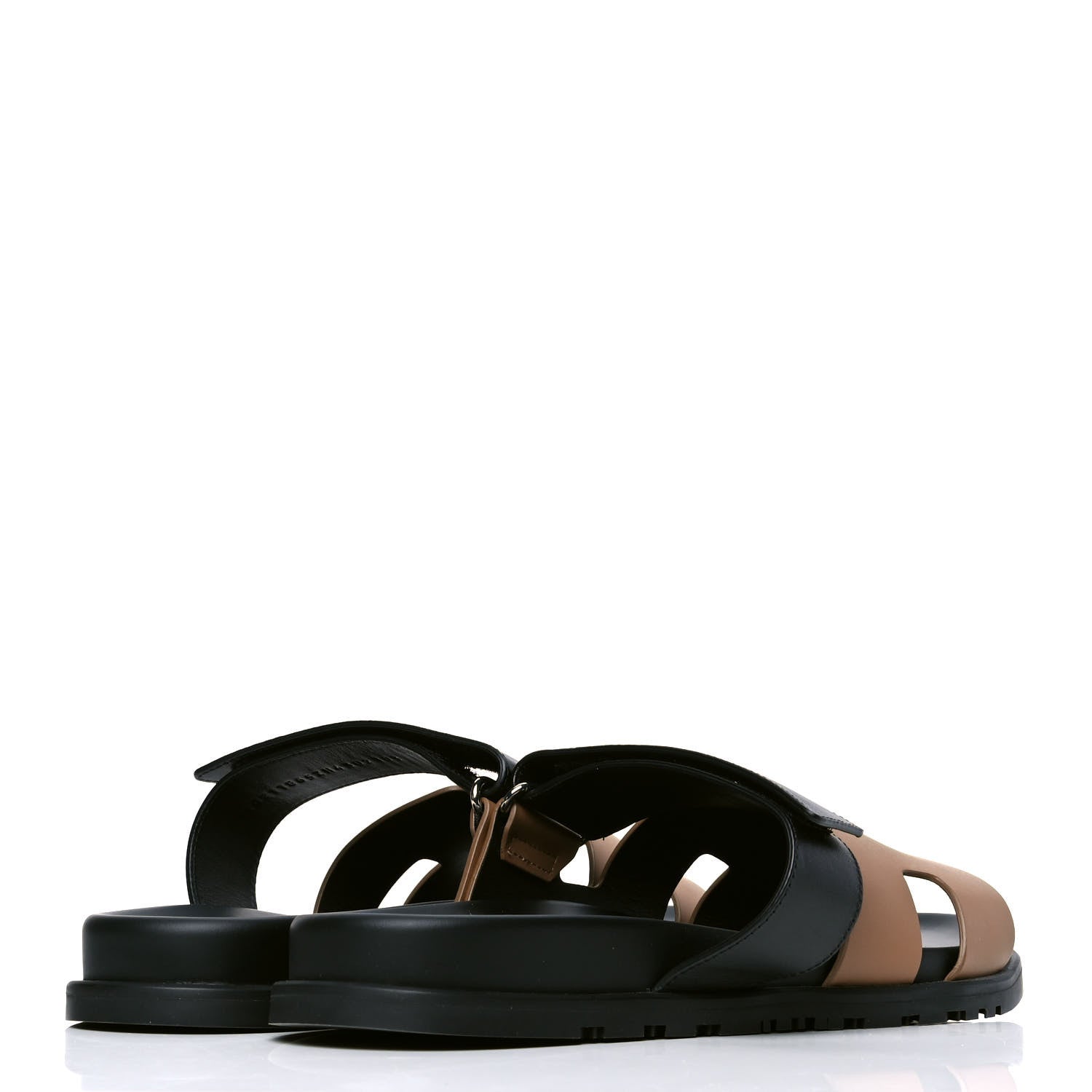 Hermes Calfskin Womens Chypre Sandals 43 Black Gold 3 of 4